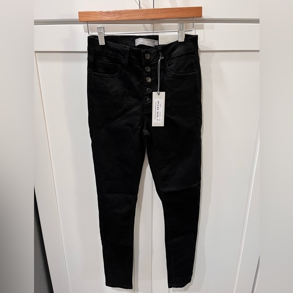 Just USA Black High Rise Button Down Skinny Jeans - Picture 5 of 6